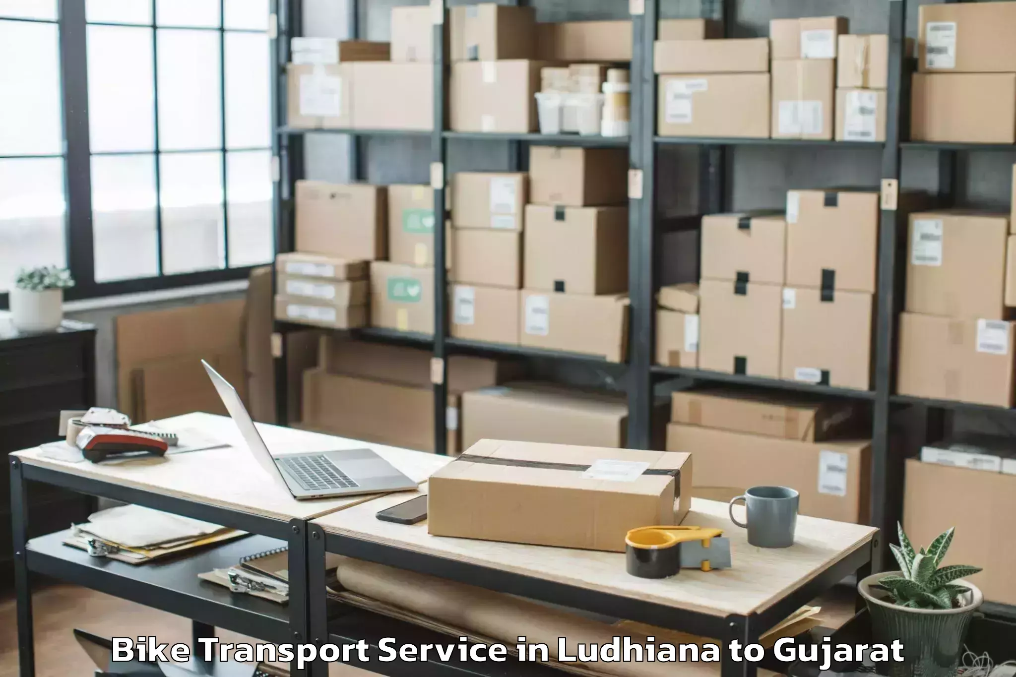 Top Ludhiana to Sabarmati University Ahmedabad Bike Transport Available